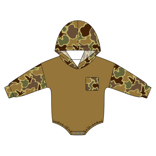 preorder LR3088 Camo Hoodie Long Sleeve Boys Romper