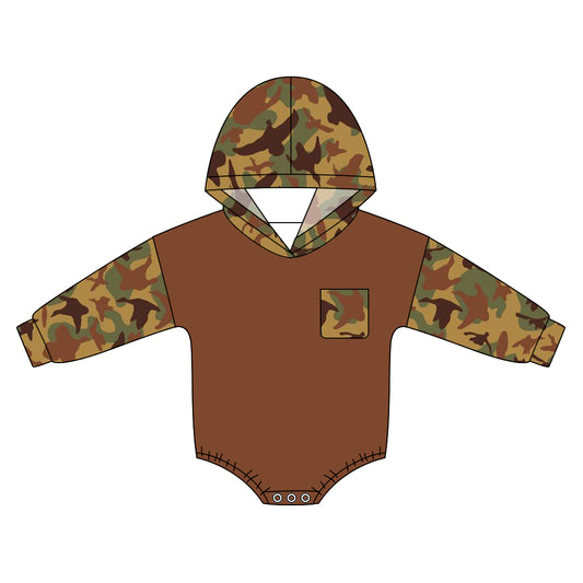 preorder LR3089 Camo Hoodie Long Sleeve Boys Romper
