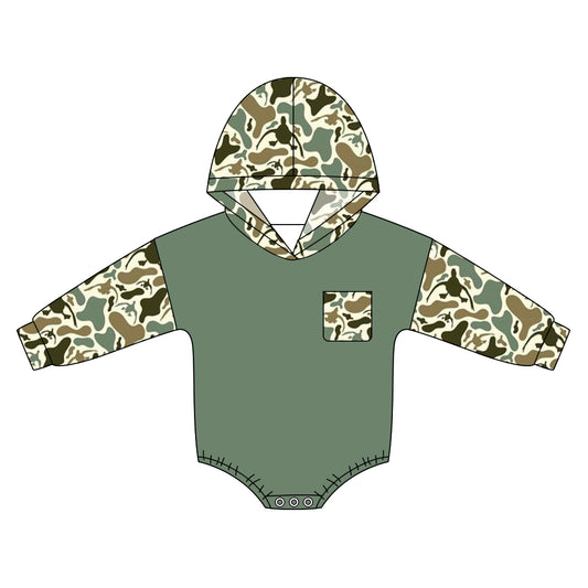 preorder LR3090 Camo Hoodie Long Sleeve Boys Romper