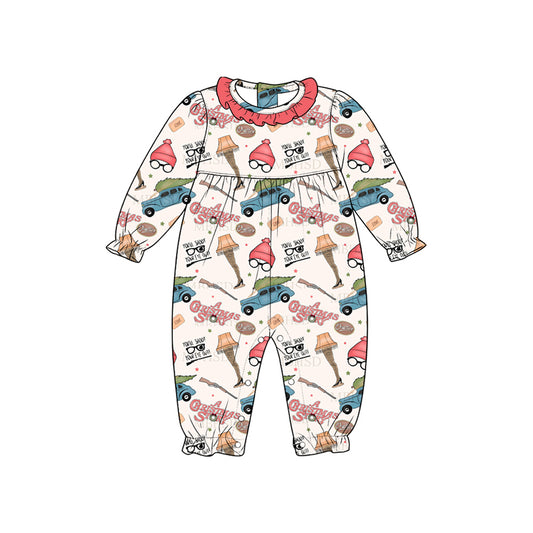 preorder LR3149 Christmas Story Long Sleeve Boys Romper