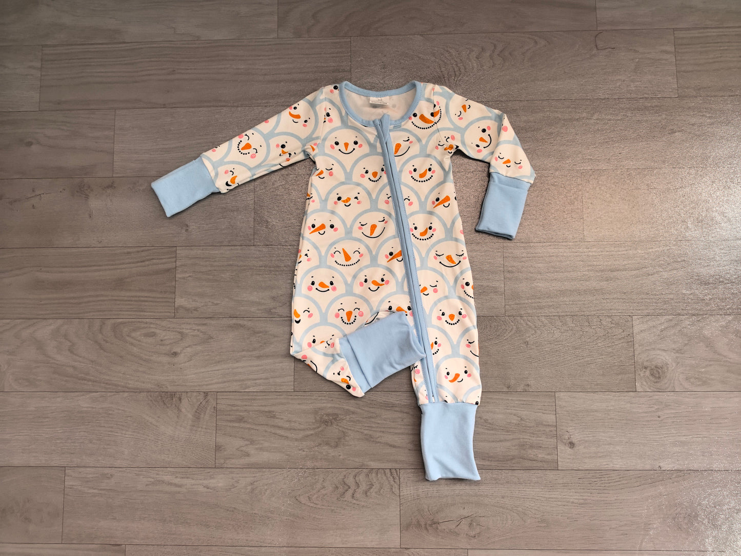 preorder Samples LR3166 Christmas Santa Blue Zipper Long Sleeve Girls Romper