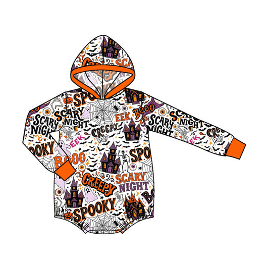 preorder LR3207 Halloween Spooky Bat Hoodie Long Sleeve Boys Romper