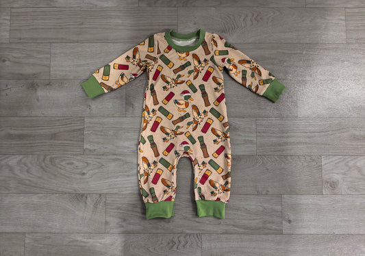 preorder Samples LR3209 Christmas Duck Call Long Sleeve Boys Romper