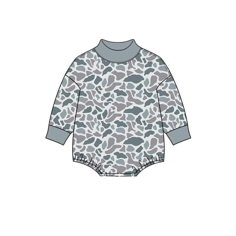 preorder LR3260 Hunting Camo Long Sleeve Girls Romper