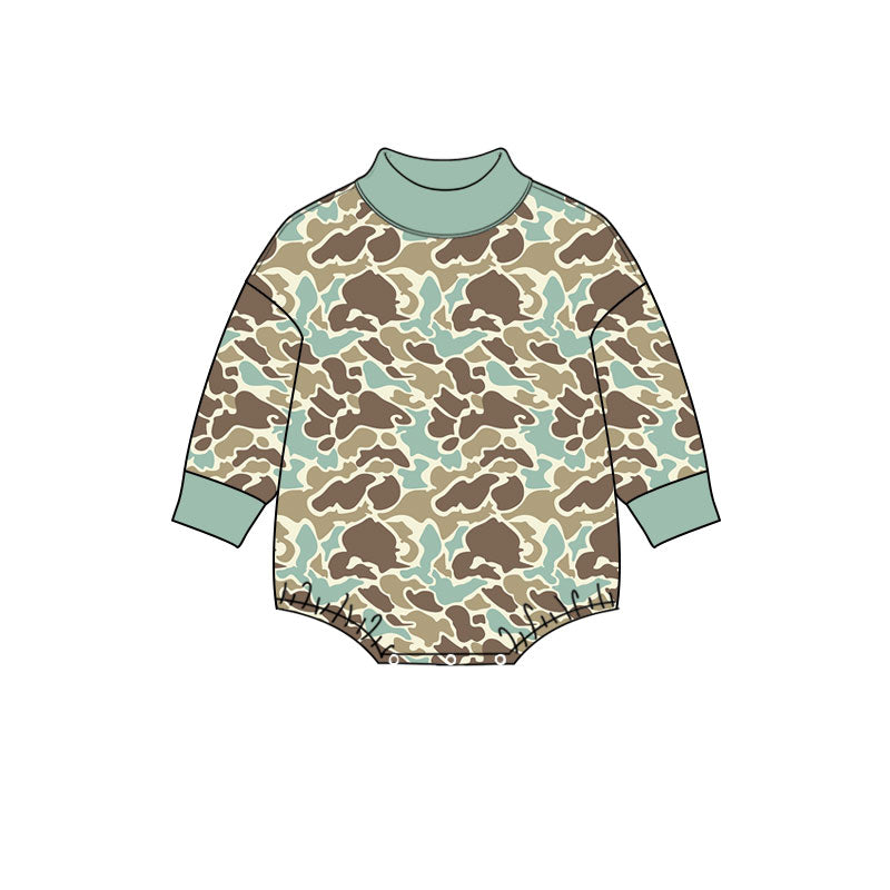 preorder LR3262 Hunting Camo Long Sleeve Girls Romper