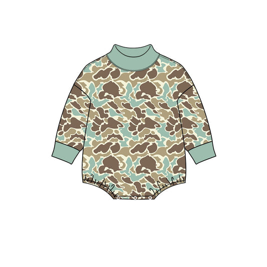 preorder LR3262 Hunting Camo Long Sleeve Girls Romper