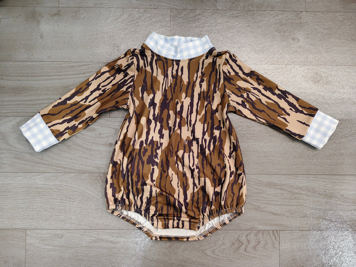 preorder Samples LR3279 Hunting Camo Long Sleeve Girls Romper