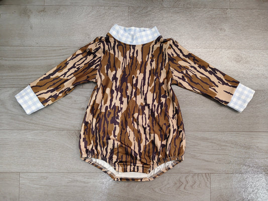 preorder Samples LR3279 Hunting Camo Long Sleeve Girls Romper