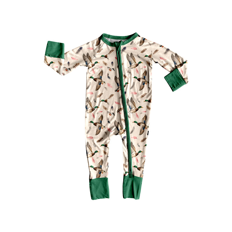 preorder LR3357 Malalrd Duck Zipper Long Sleeve Boys Romper