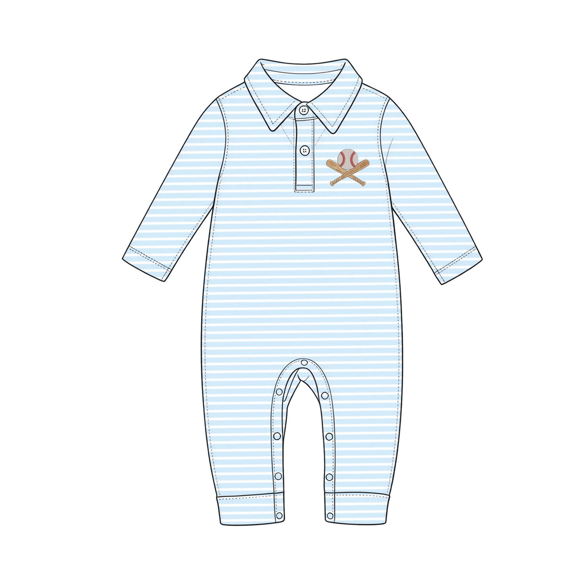 preorder LR3381 Easter Rabbit Blue Zipper Long Sleeve Girls Romper