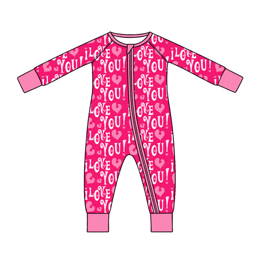 preorder LR3409 Hot Pink Camo Zipper Long Sleeve Girls Romper