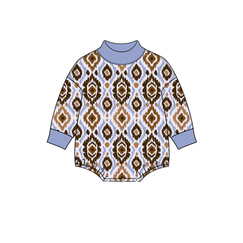 preorder LR3420 Western Aztec Long Sleeve Boys Romper