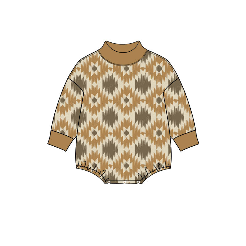 preorder LR3423 Western Aztec Long Sleeve Boys Romper
