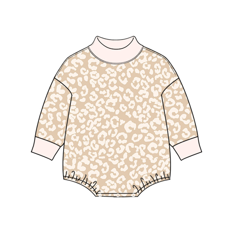 preorder LR3427 Leopard Long Sleeve Girls Romper