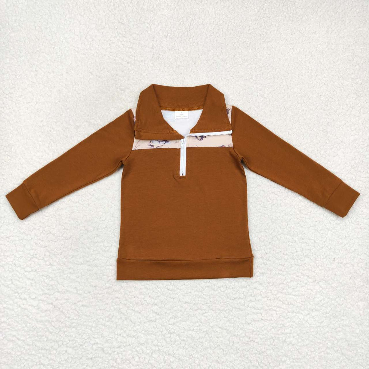 BT0343 Mallard duck brown long sleeve boys pullover