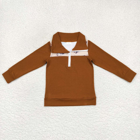 BT0343 Mallard duck brown long sleeve boys pullover