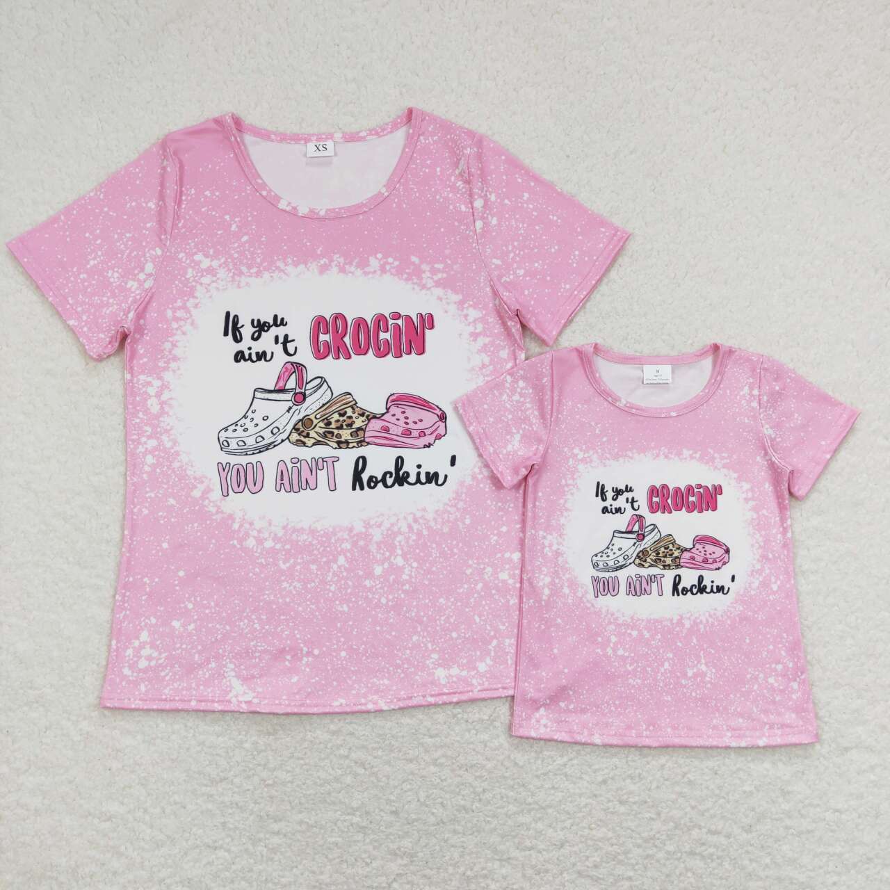 GT0443 Crocin Shoe Pink Short Sleeve Girls Top