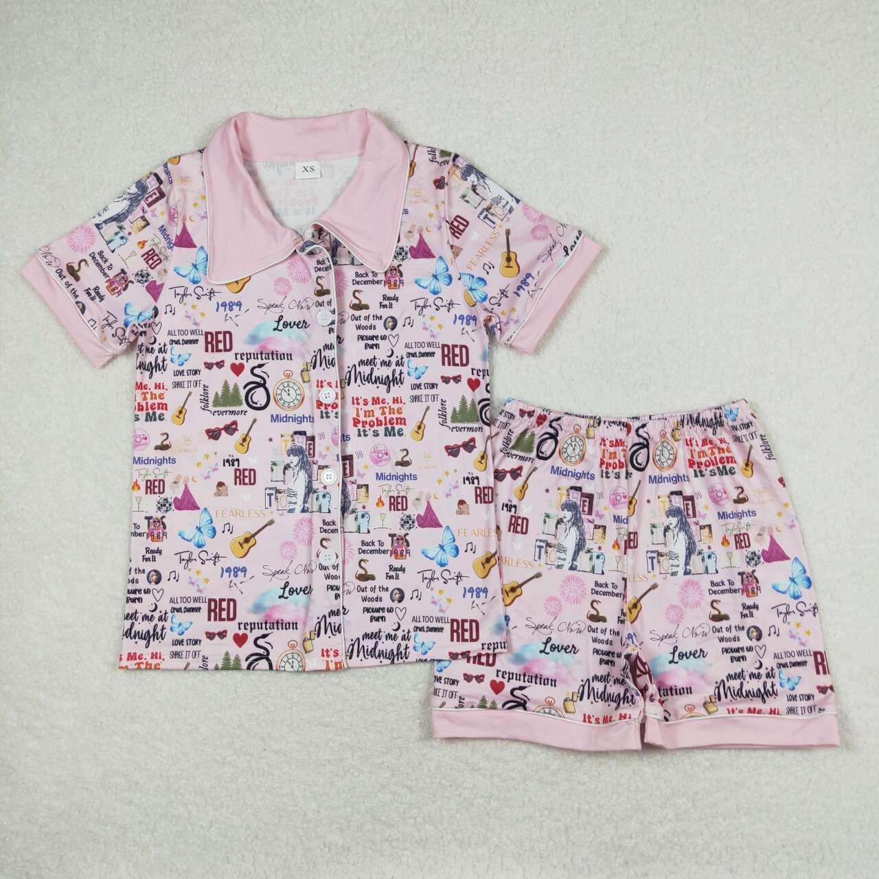 GSSO0923 Country singer pink short sleeve shorts adult pajamas