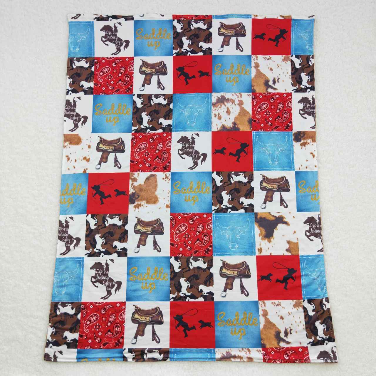 BL0055 Western Horse Riding Baby Blanket