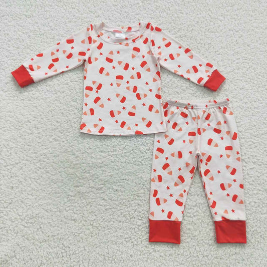 GLP0541 Christmas candy pink long sleeve pants girls pajamas