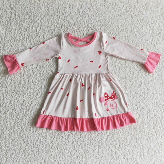GLD0096 Pink Cute Cartoon Girls Dress