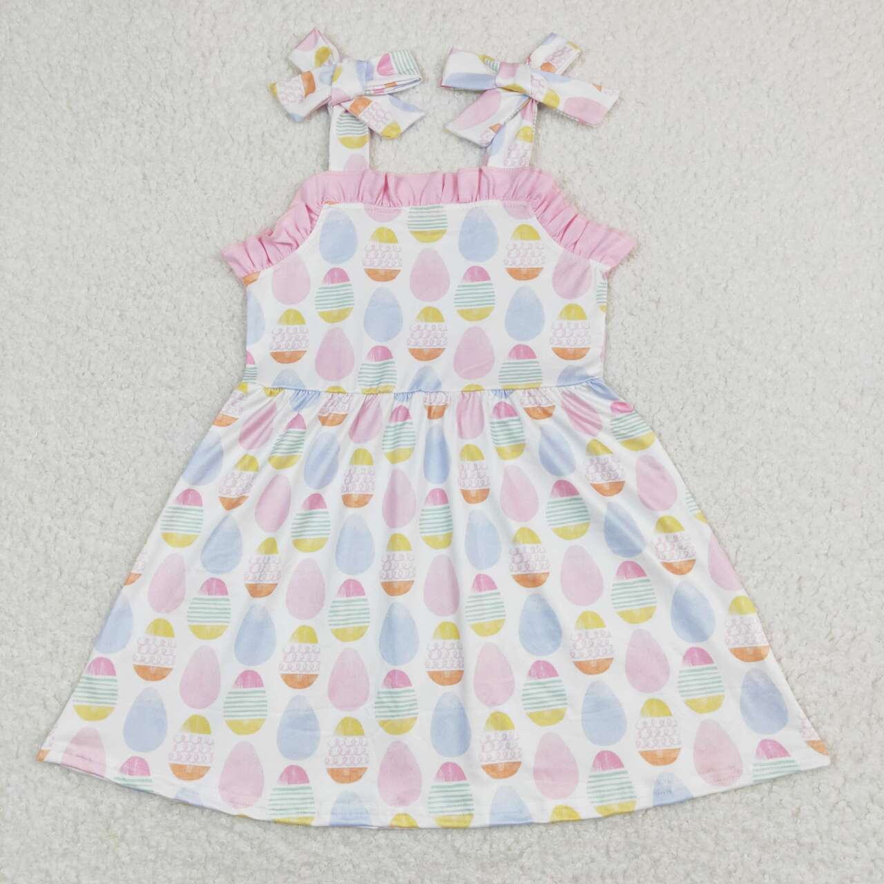 GSD0754 Easter colorful egg pink girls dress