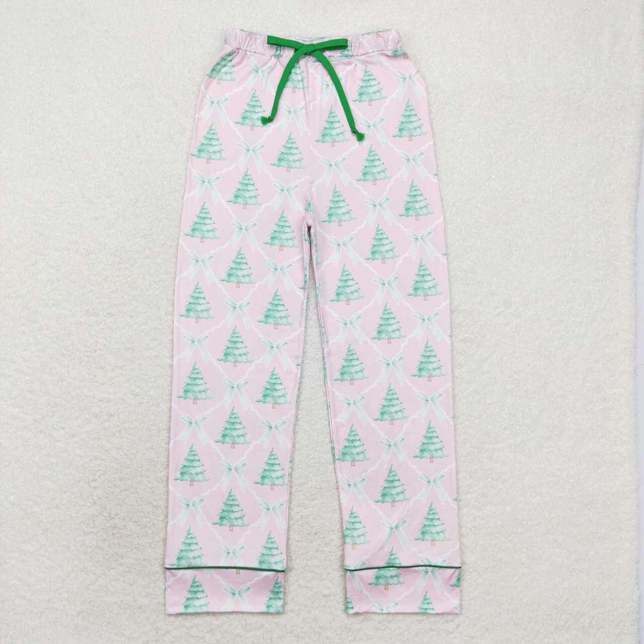 P0491 Christmas green tree pink adult pants