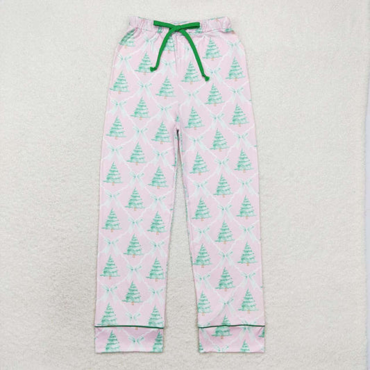 P0491 Christmas green tree pink adult pants