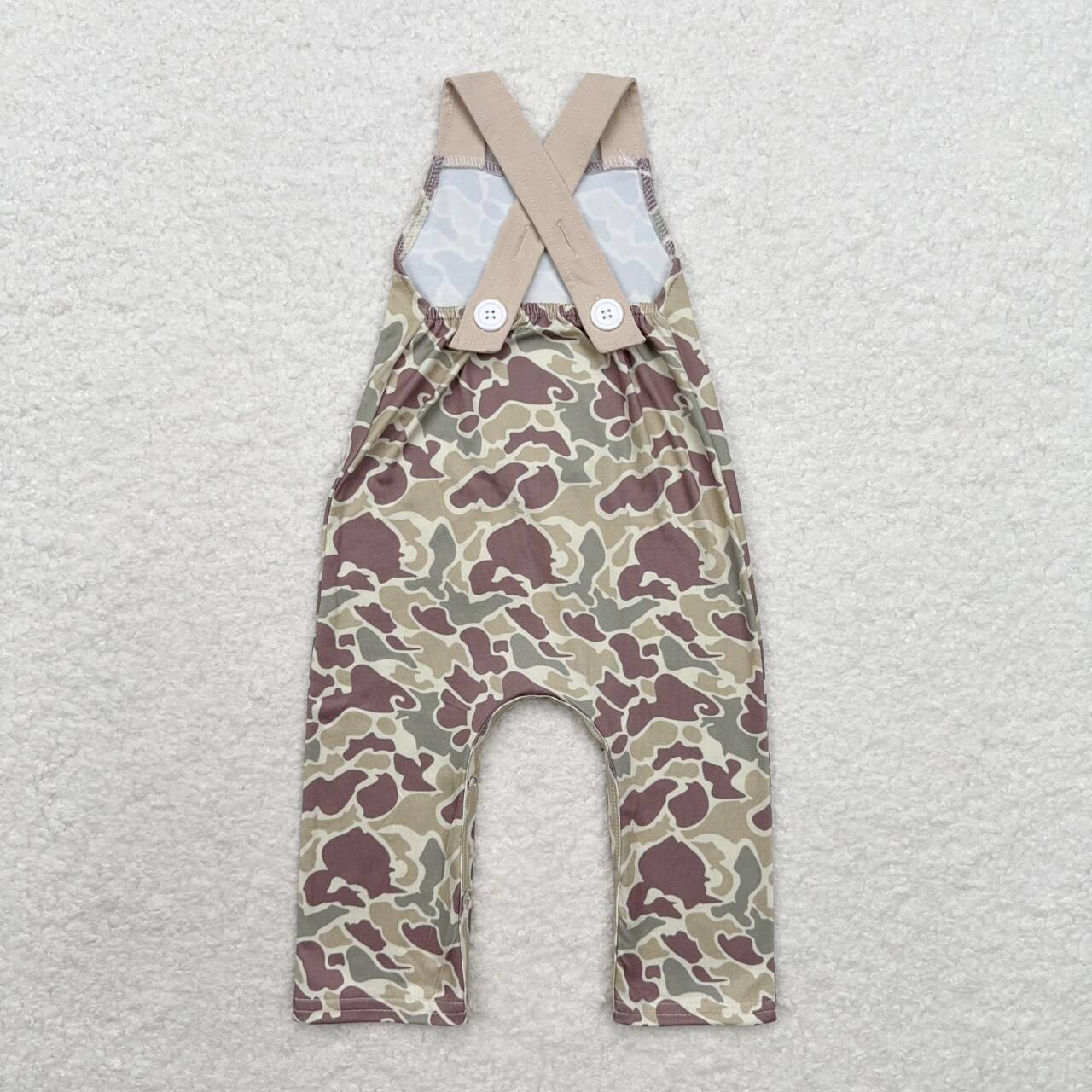 SR1913 embroidery hunting deer camo sleeveless boys jumpsuits