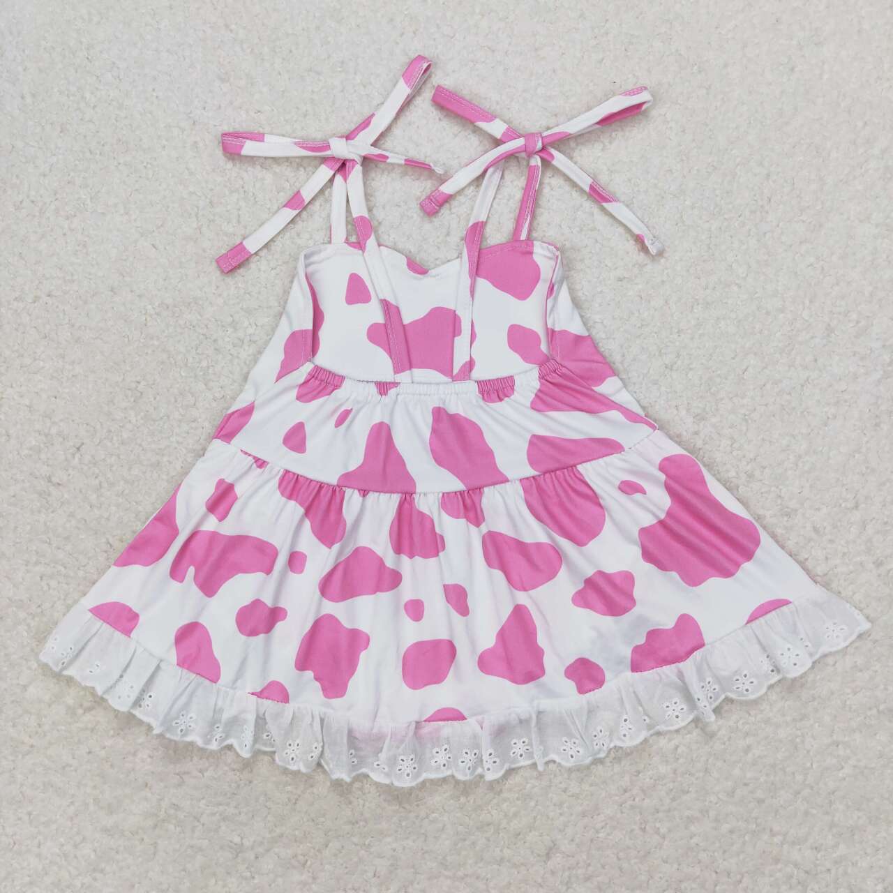 SR1549 pink cow print Summer cute baby girls romper