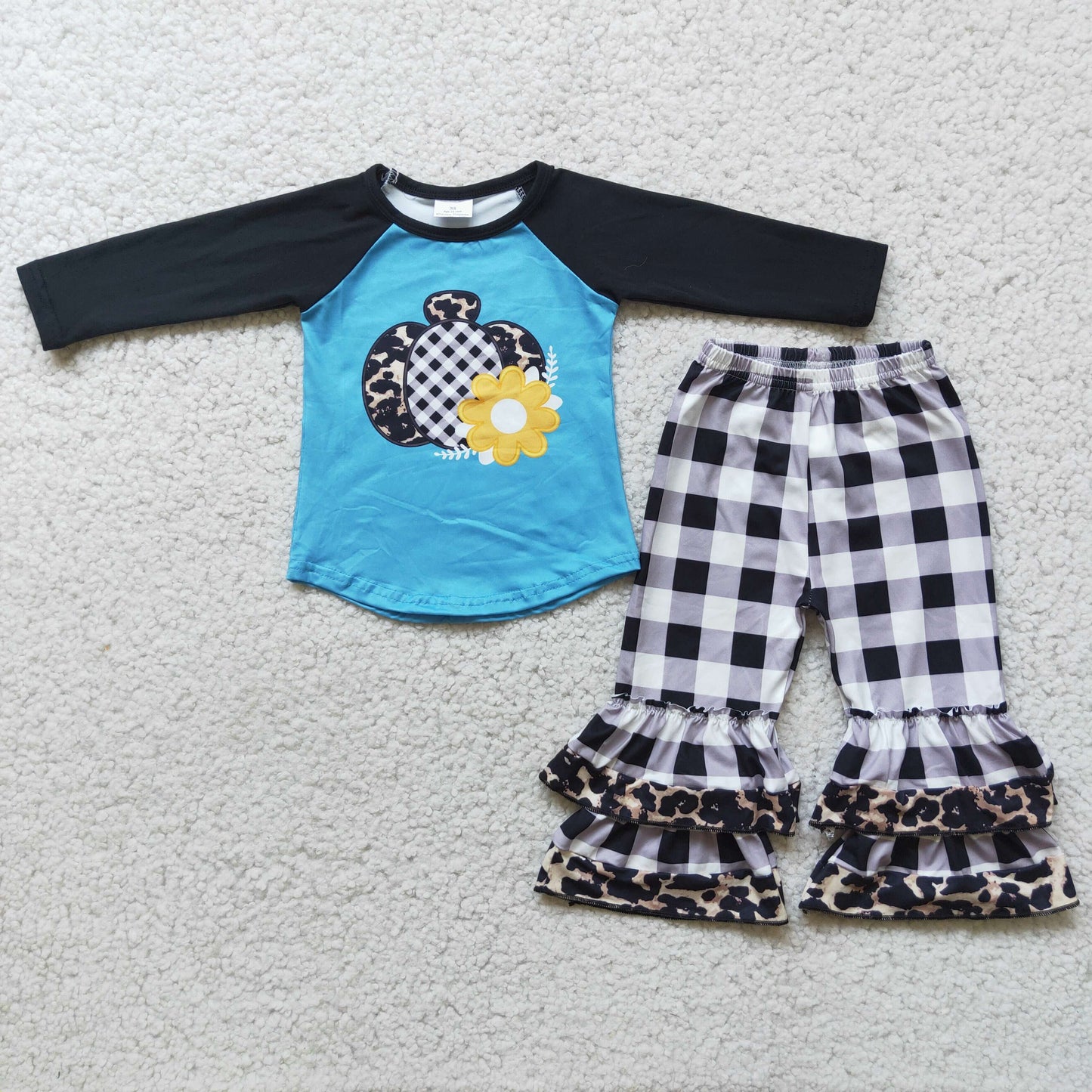6 A2-17 Pumpkin Fall Girls Outfits