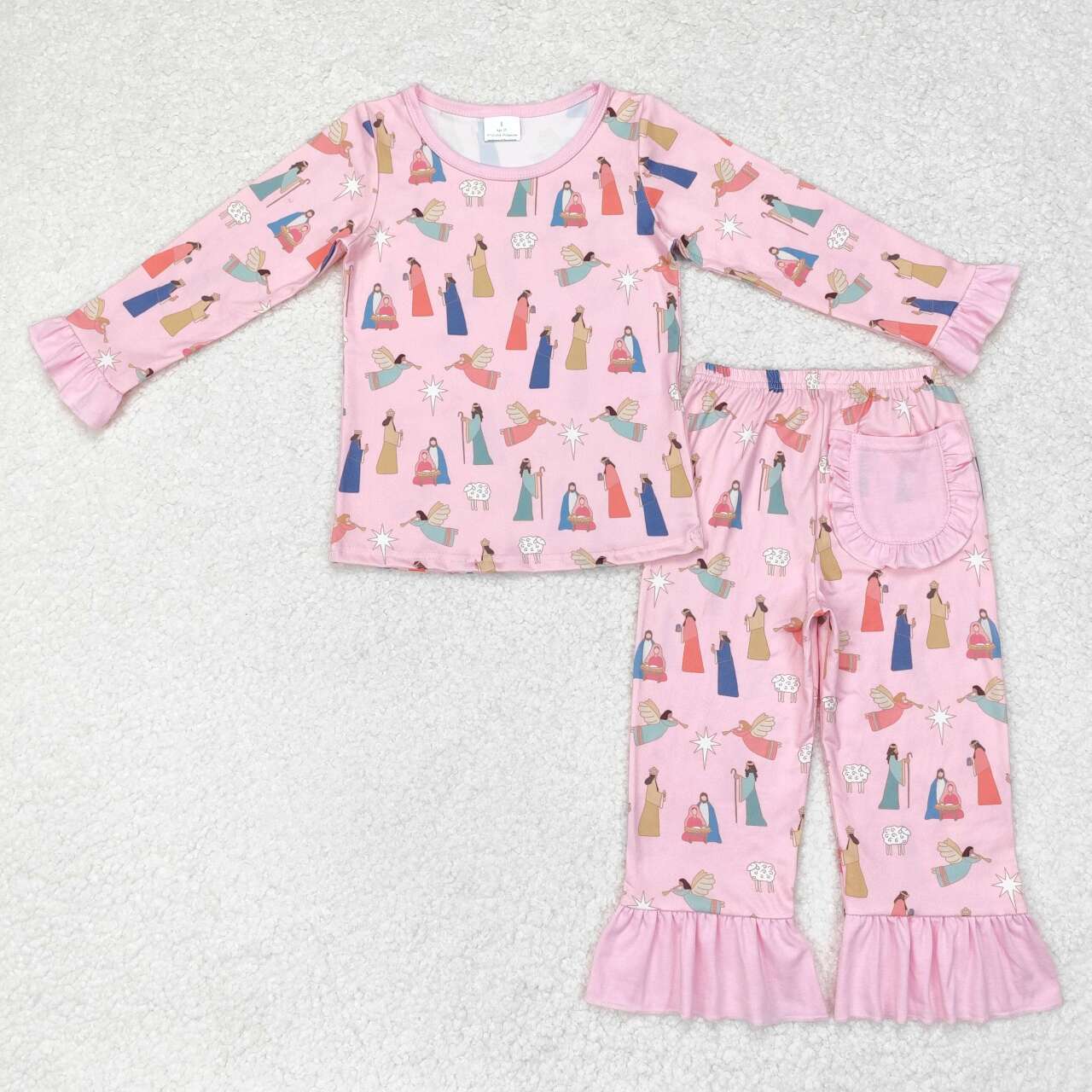 GLP1278 The Nativity Story pink long sleeve pants girls pajamas