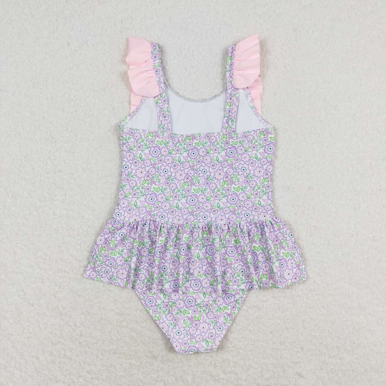 S0331 multi color flowers pink ruffles girls swimsuits