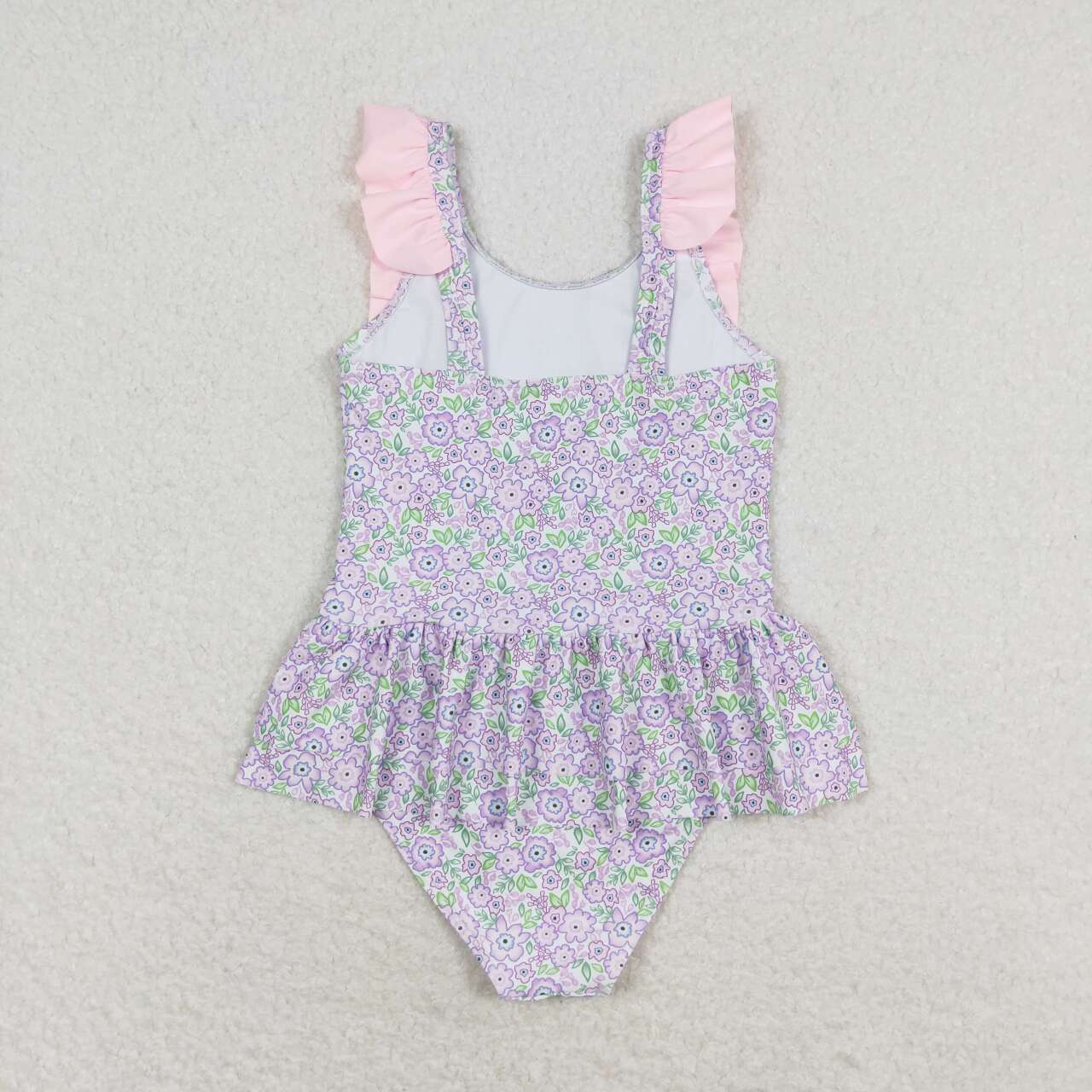 S0331 multi color flowers pink ruffles girls swimsuits