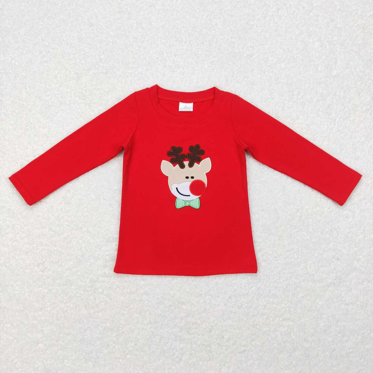 BT0257 Christmas Deer Red Long Sleeves Kids Top