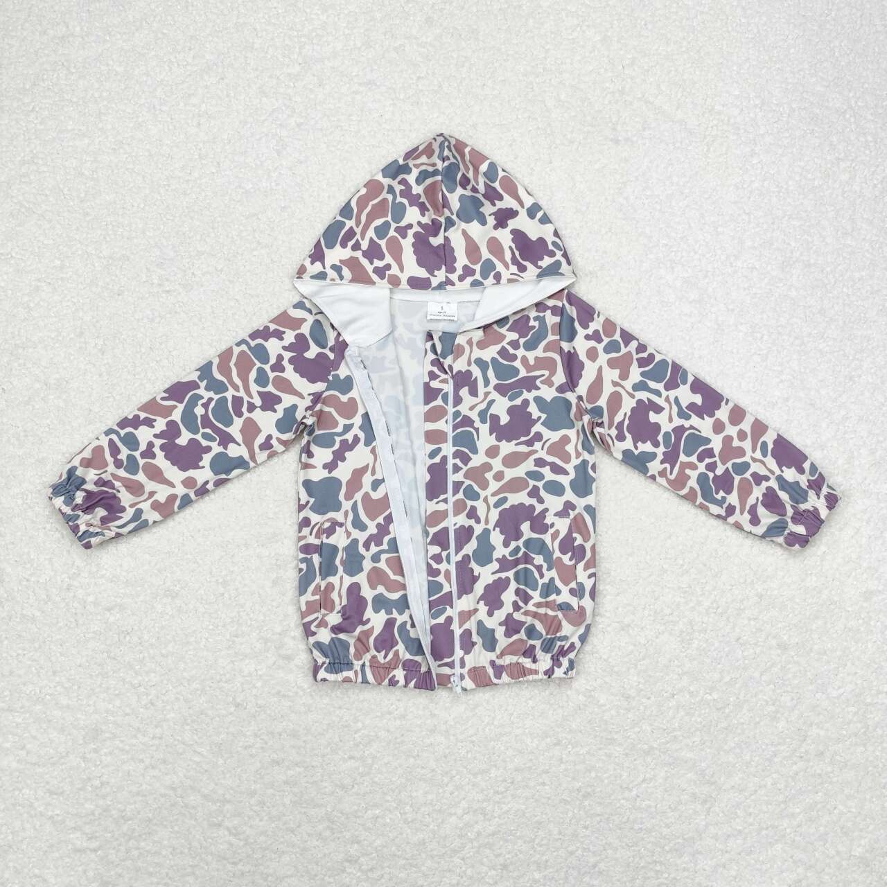 BT0793 grey camo long sleeve hoodie boys coat