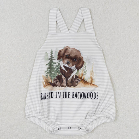 USA SHOP SR0659 Raised in the backwoods dog sleeveless short boys romper