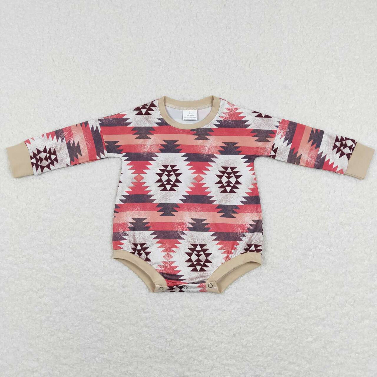 LR0845 Western Aztec long sleeve kids romper