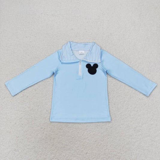BT0708 cartoon M blue long sleeve boys pullover