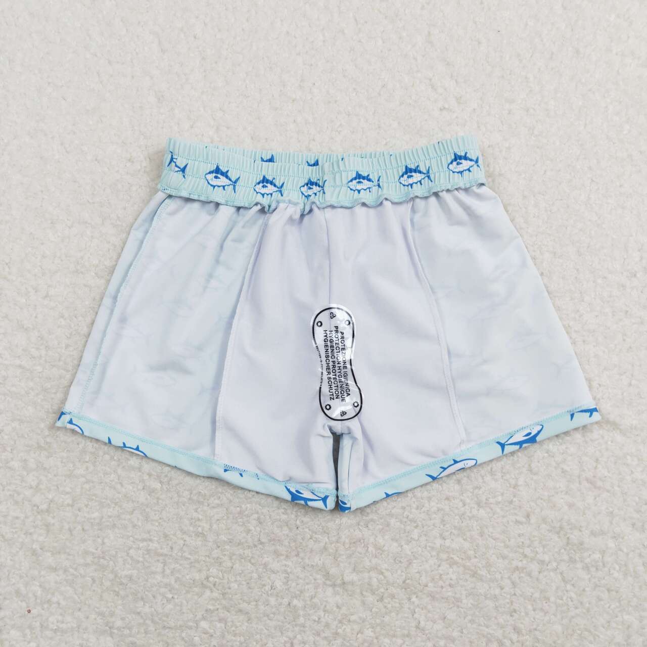 S0174 Boys Blue Shark Swimming Trunks