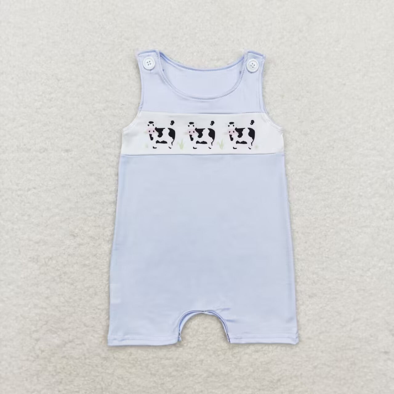 SR1695 cow blue sleeveless boys romper