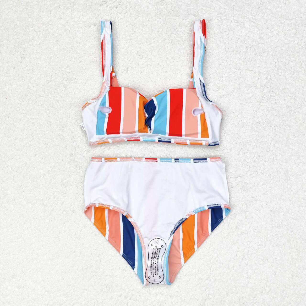 S0338 rainbow multi color 2pcs adult swimsuits