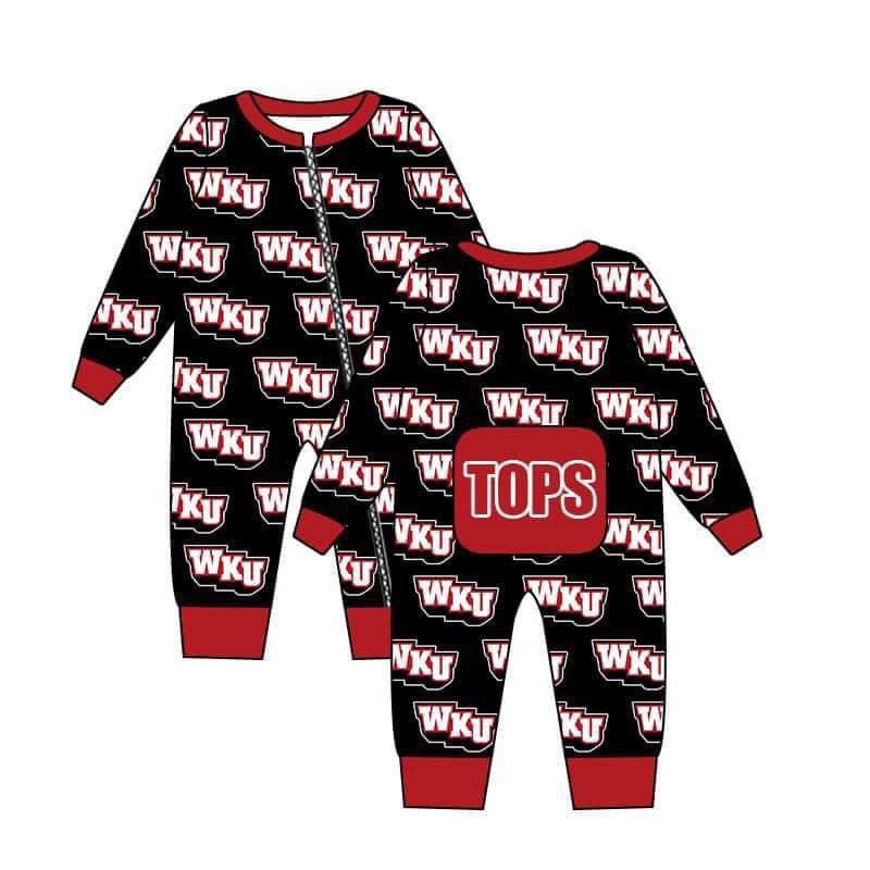custom S 8.23 red & black kids romper