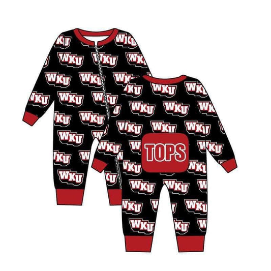 custom S 8.23 red & black kids romper