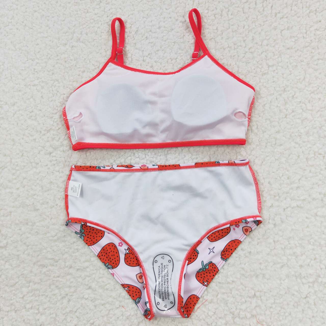 S0142 Strawberry Tassels Red Girls Bathing Suits Swimsuits