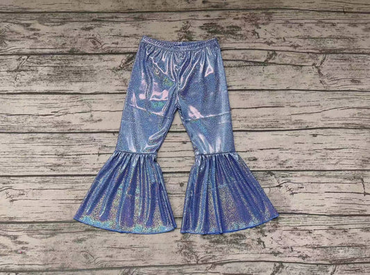 preorder P0192 Dark Blue Metallic Glitter Lurex Shimmer Silk Disco Pants