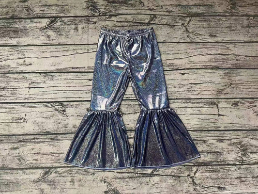 preorder P0194 Dark Grey Metallic Glitter Lurex Shimmer Silk Disco Pants