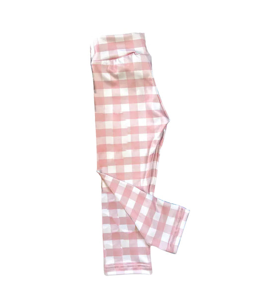 preorder P0214 Pink Striped Plaid Cotton Girls Pants