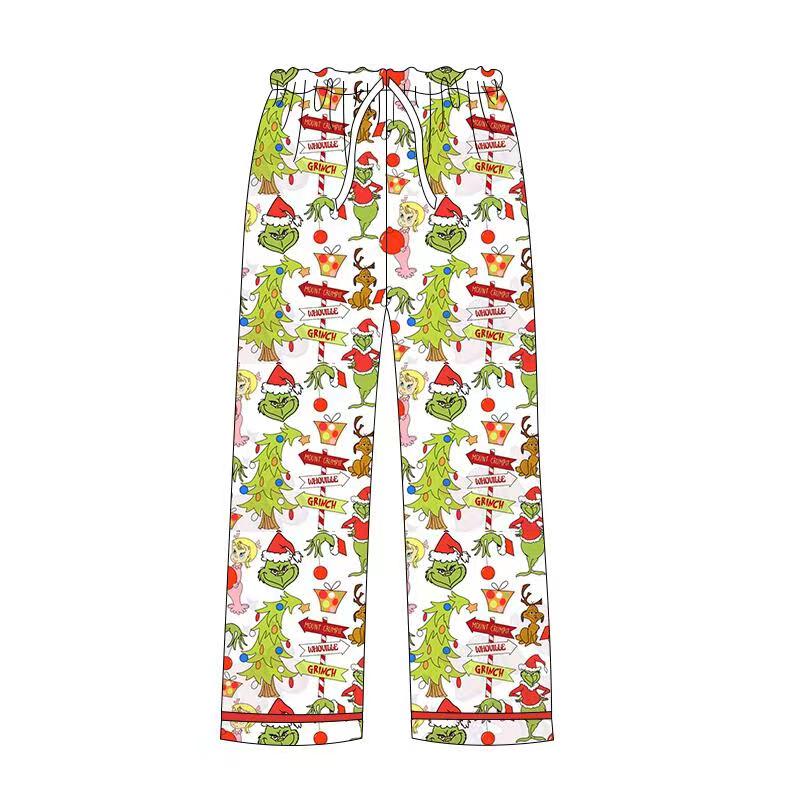 Preorder P0233 Christmas Green Face Adult Pants