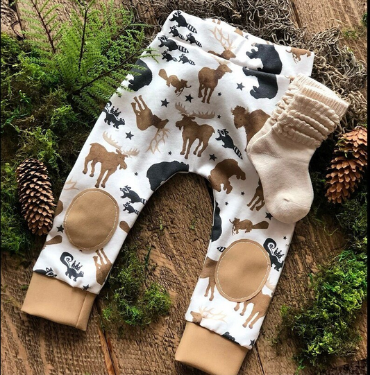 preorder P0242 Deer animals brown kids pants